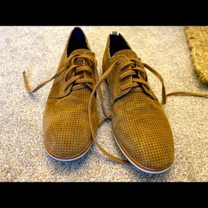 Brown suede oxfords, size 6